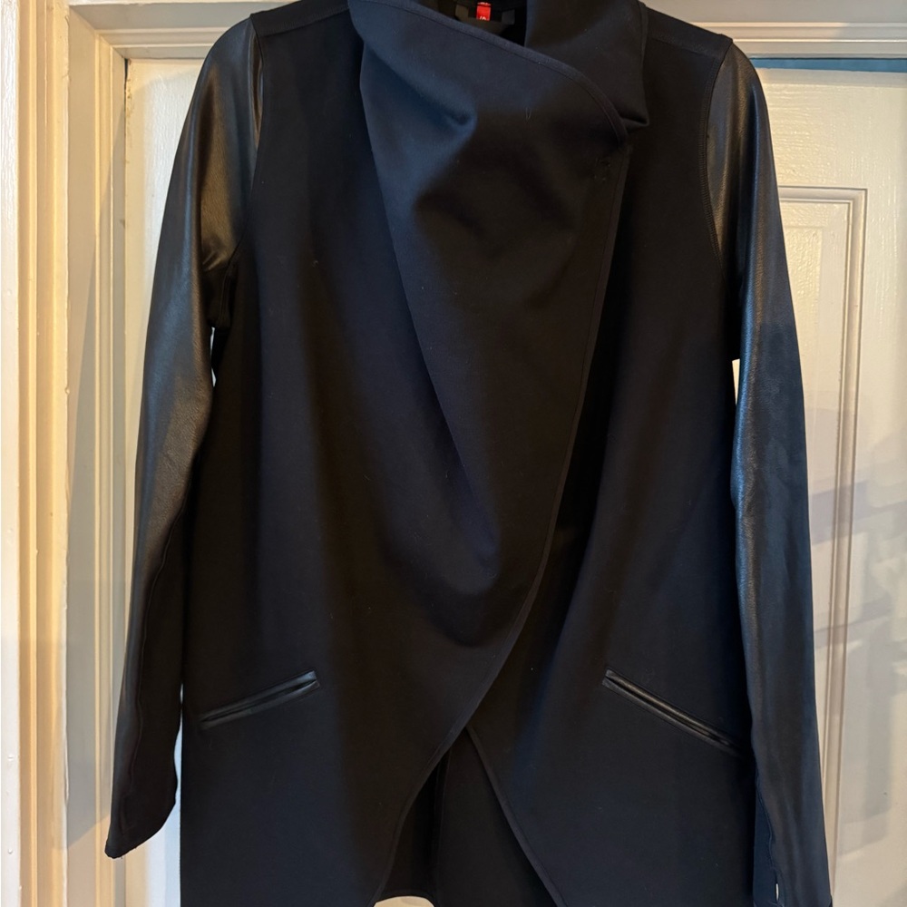 SPANX EUC Black Drape Front Women's Jacket worn once